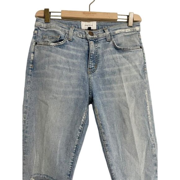 Current/Elliott Size 29 Jeans The High Waisted Stiletto Seville Foil Raw Hem - Picture 2 of 7